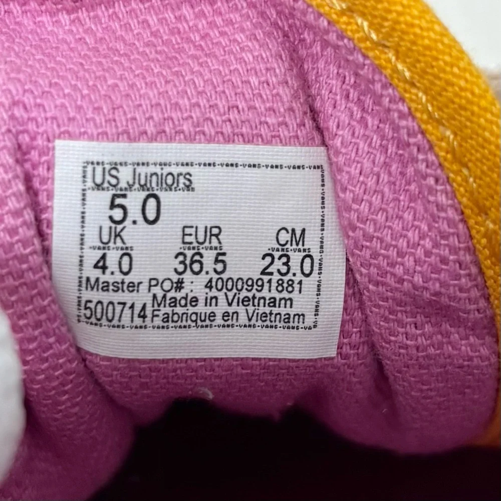 Vans Color Block Multi‎ Colored Pink Yellow Blue Vans Junior size 5